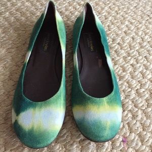 Reed Evins genuine leather Suede Flats Green 6